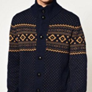 Ben Sherman Fair Isle Sweater Cardigan Men's Small